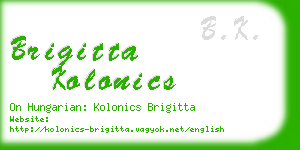 brigitta kolonics business card